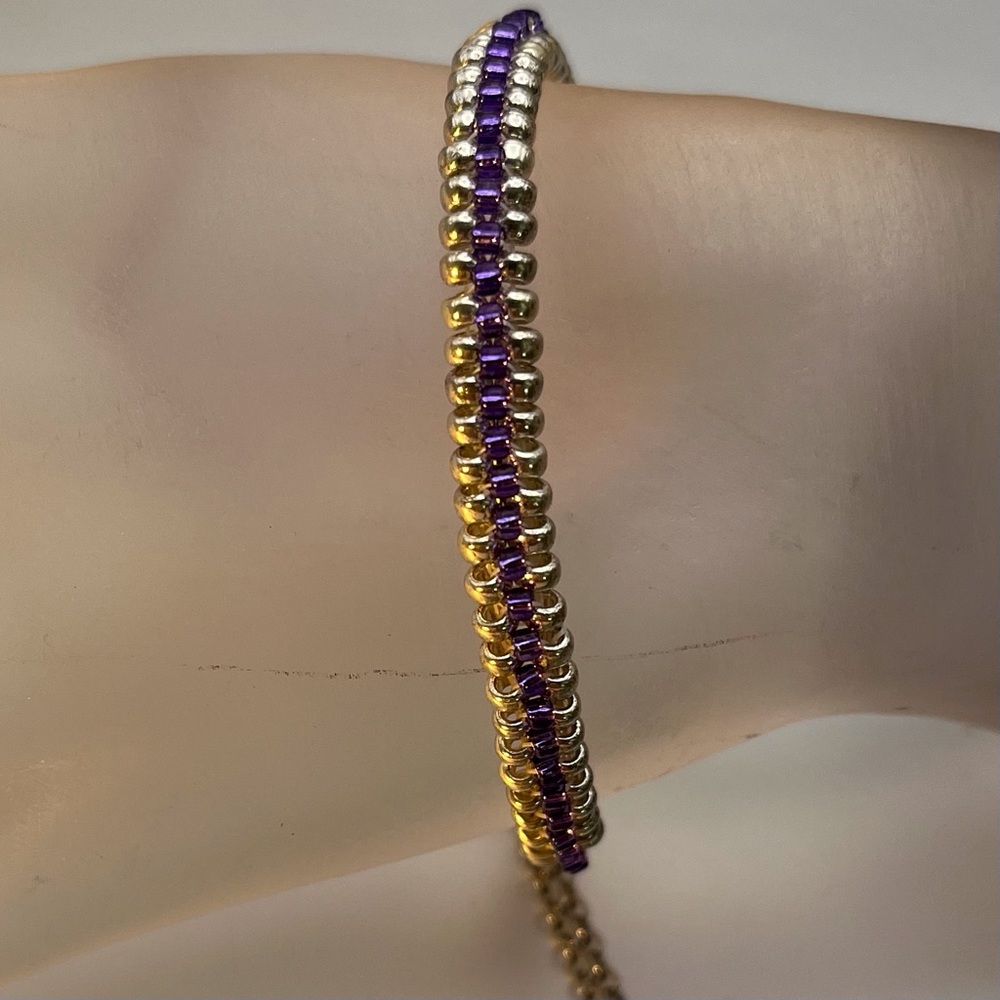 NEW Hand Crafted Silver and Purple Tennis Bracelet